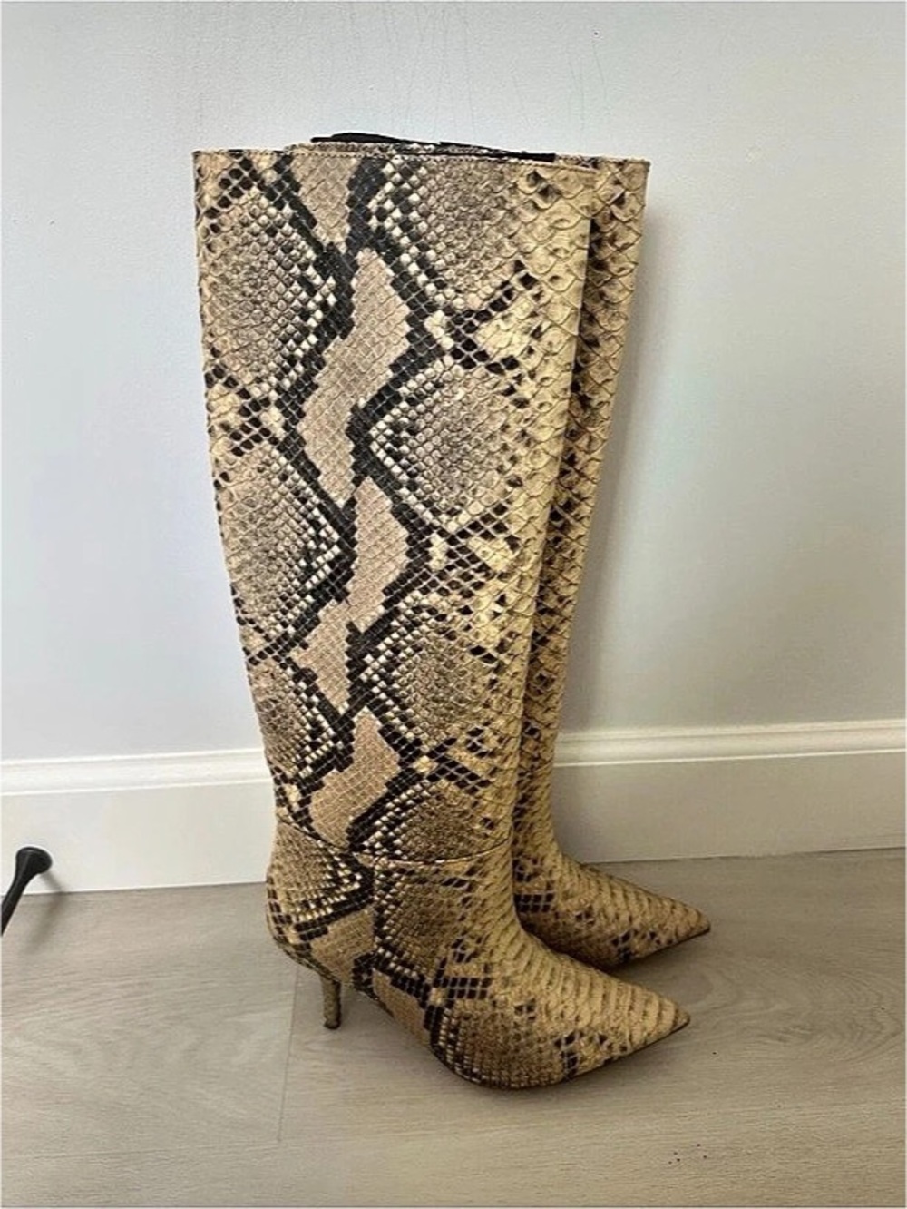YEEZY Season 7 Python Over-the-Knee Boots in Brown